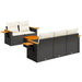 Set mobilier de grădină cu perne, 6 piese, negru, poliratan - WALTI WALTI