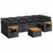 Set mobilier de grădină cu perne, 8 piese, negru, poliratan - WALTI WALTI