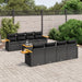 Set mobilier de grădină cu perne, 9 piese, negru, poliratan - WALTI WALTI