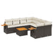 Set mobilier de grădină cu perne, 9 piese, negru, poliratan - WALTI WALTI