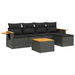 Set mobilier de grădină cu perne, 6 piese, negru, poliratan - WALTI WALTI
