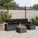 Set mobilier de grădină cu perne, 6 piese, negru, poliratan - WALTI WALTI