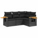 Set mobilier de grădină cu perne, 4 piese, negru, poliratan - WALTI WALTI