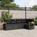 Set mobilier de grădină cu perne, 5 piese, negru, poliratan - WALTI WALTI