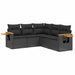 Set mobilier de grădină cu perne, 5 piese, negru, poliratan - WALTI WALTI