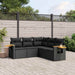 Set mobilier de grădină cu perne, 5 piese, negru, poliratan - WALTI WALTI
