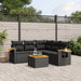 Set mobilier de grădină cu perne, 6 piese, negru, poliratan - WALTI WALTI