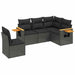 Set mobilier de grădină cu perne, 5 piese, negru, poliratan - WALTI WALTI