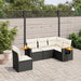 Set mobilier de grădină cu perne, 5 piese, negru, poliratan - WALTI WALTI