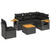 Set mobilier de grădină cu perne, 6 piese, negru, poliratan - WALTI WALTI