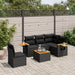 Set mobilier de grădină cu perne, 6 piese, negru, poliratan - WALTI WALTI