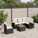 Set mobilier de grădină cu perne, 6 piese, negru, poliratan - WALTI WALTI