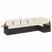 Set mobilier de grădină cu perne, 6 piese, negru, poliratan - WALTI WALTI