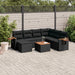 Set mobilier de grădină cu perne, 8 piese, negru, poliratan - WALTI WALTI