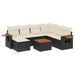 Set mobilier de grădină cu perne, 8 piese, negru, poliratan - WALTI WALTI