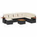 Set mobilier de grădină cu perne, 9 piese, negru, poliratan - WALTI WALTI