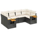 Set mobilier de grădină cu perne, 6 piese, negru, poliratan - WALTI WALTI
