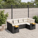 Set mobilier de grădină cu perne, 6 piese, negru, poliratan - WALTI WALTI