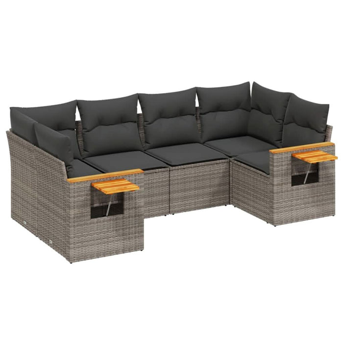 Set mobilier grădină cu perne, 6 piese, gri, poliratan - WALTI WALTI