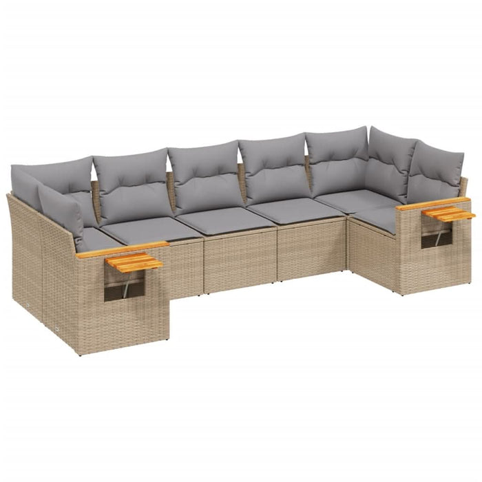 Set canapele de grădină, 7 piese, cu perne, bej, poliratan - WALTI WALTI