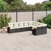 Set mobilier de grădină cu perne, 9 piese, negru, poliratan - WALTI WALTI