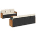 Set mobilier de grădină cu perne, 8 piese, negru, poliratan - WALTI WALTI