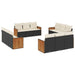 Set canapele de grădină, 12 piese, cu perne, negru, poliratan - WALTI WALTI