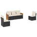 Set mobilier de grădină cu perne, 5 piese, negru, poliratan - WALTI WALTI
