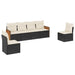 Set mobilier de grădină cu perne, 6 piese, negru, poliratan - WALTI WALTI