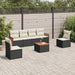 Set canapele de grădină cu perne, 7 piese, negru, poliratan - WALTI WALTI