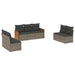 Set canapele de grădină, 7 piese, cu perne, gri, poliratan - WALTI WALTI