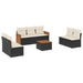 Set mobilier de grădină cu perne, 8 piese, negru, poliratan - WALTI WALTI