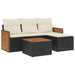 Set mobilier de grădină cu perne, 5 piese, negru, poliratan - WALTI WALTI