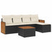 Set mobilier de grădină cu perne, 6 piese, negru, poliratan - WALTI WALTI