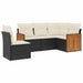 Set mobilier de grădină cu perne, 5 piese, negru, poliratan - WALTI WALTI