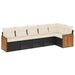 Set mobilier de grădină cu perne, 6 piese, negru, poliratan - WALTI WALTI