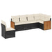 Set mobilier de grădină cu perne, 6 piese, negru, poliratan - WALTI WALTI