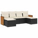 Set mobilier de grădină cu perne, 6 piese, negru, poliratan - WALTI WALTI