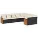 Set mobilier de grădină cu perne, 9 piese, negru, poliratan - WALTI WALTI