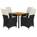 Set mobilier de grădină cu perne, 5 piese, negru, poliratan - WALTI WALTI