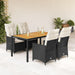 Set mobilier de grădină cu perne, 5 piese, negru, poliratan - WALTI WALTI