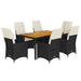 Set mobilier de grădină cu perne, 7 piese, negru, poliratan - WALTI WALTI