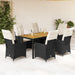Set mobilier de grădină cu perne, 7 piese, negru, poliratan - WALTI WALTI