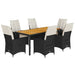 Set mobilier de grădină cu perne, 7 piese, negru, poliratan - WALTI WALTI
