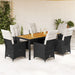Set mobilier de grădină cu perne, 7 piese, negru, poliratan - WALTI WALTI