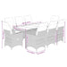 Set mobilier de grădină cu perne, 9 piese, negru, poliratan - WALTI WALTI