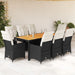 Set mobilier de grădină cu perne, 9 piese, negru, poliratan - WALTI WALTI