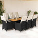 Set mobilier de grădină cu perne, 9 piese, negru, poliratan - WALTI WALTI