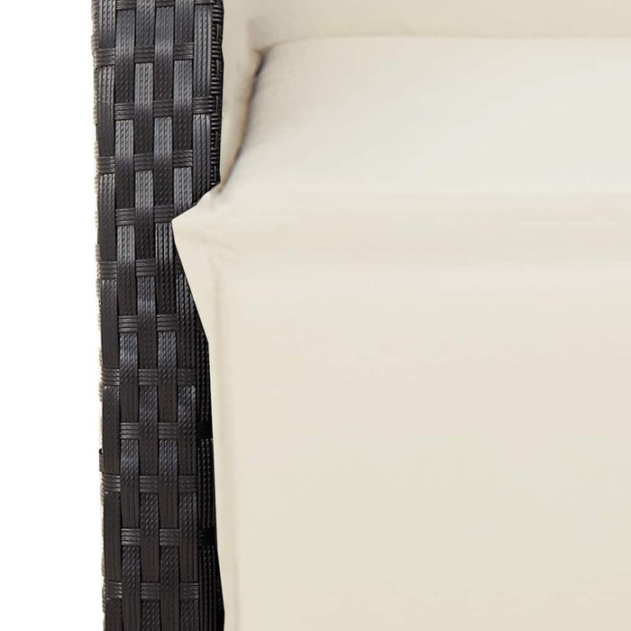 Set mobilier de grădină cu perne, 9 piese, negru, poliratan - WALTI WALTI