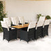 Set mobilier de grădină cu perne, 9 piese, negru, poliratan - WALTI WALTI